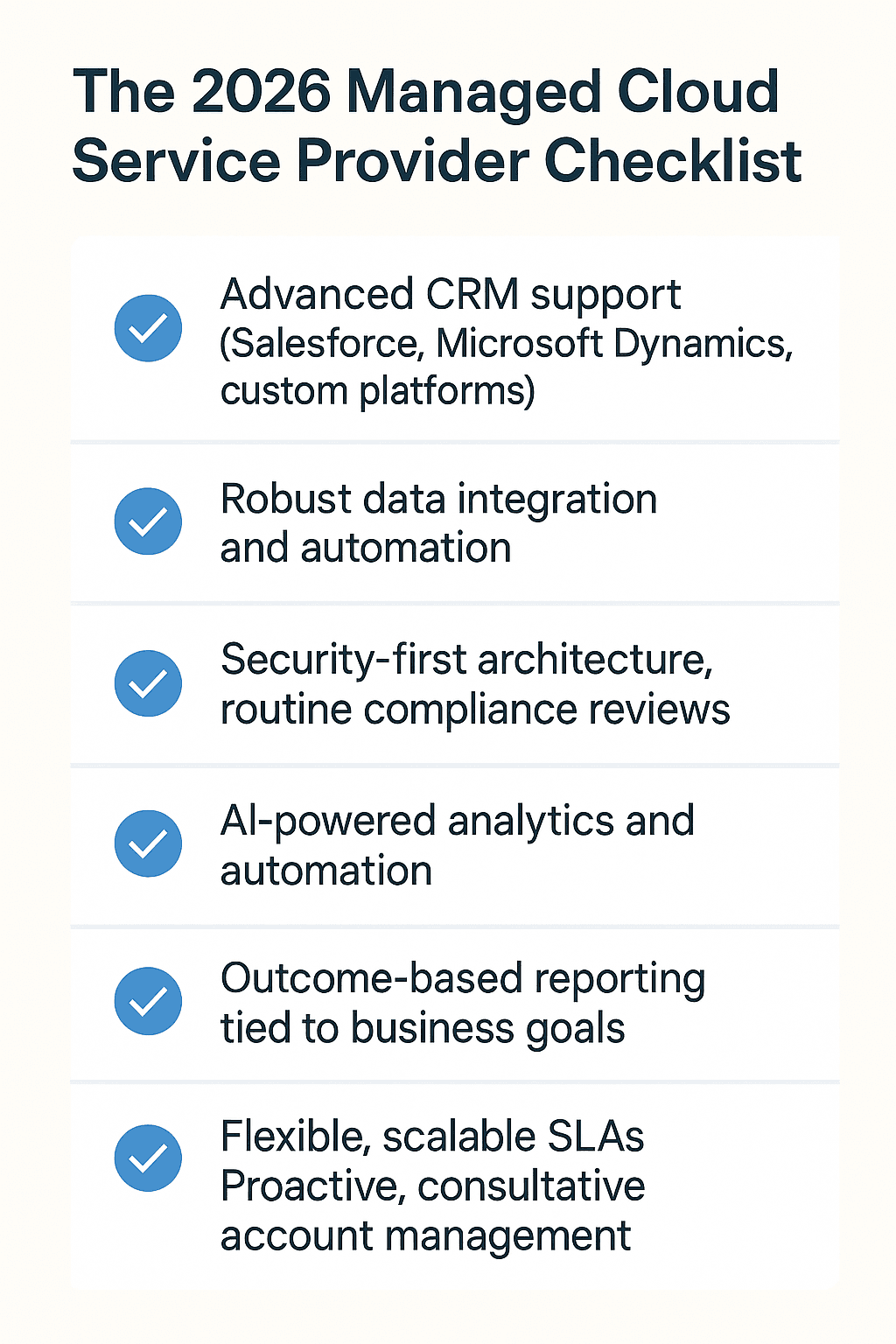 2026 Managed Cloud Service Provider Checklist