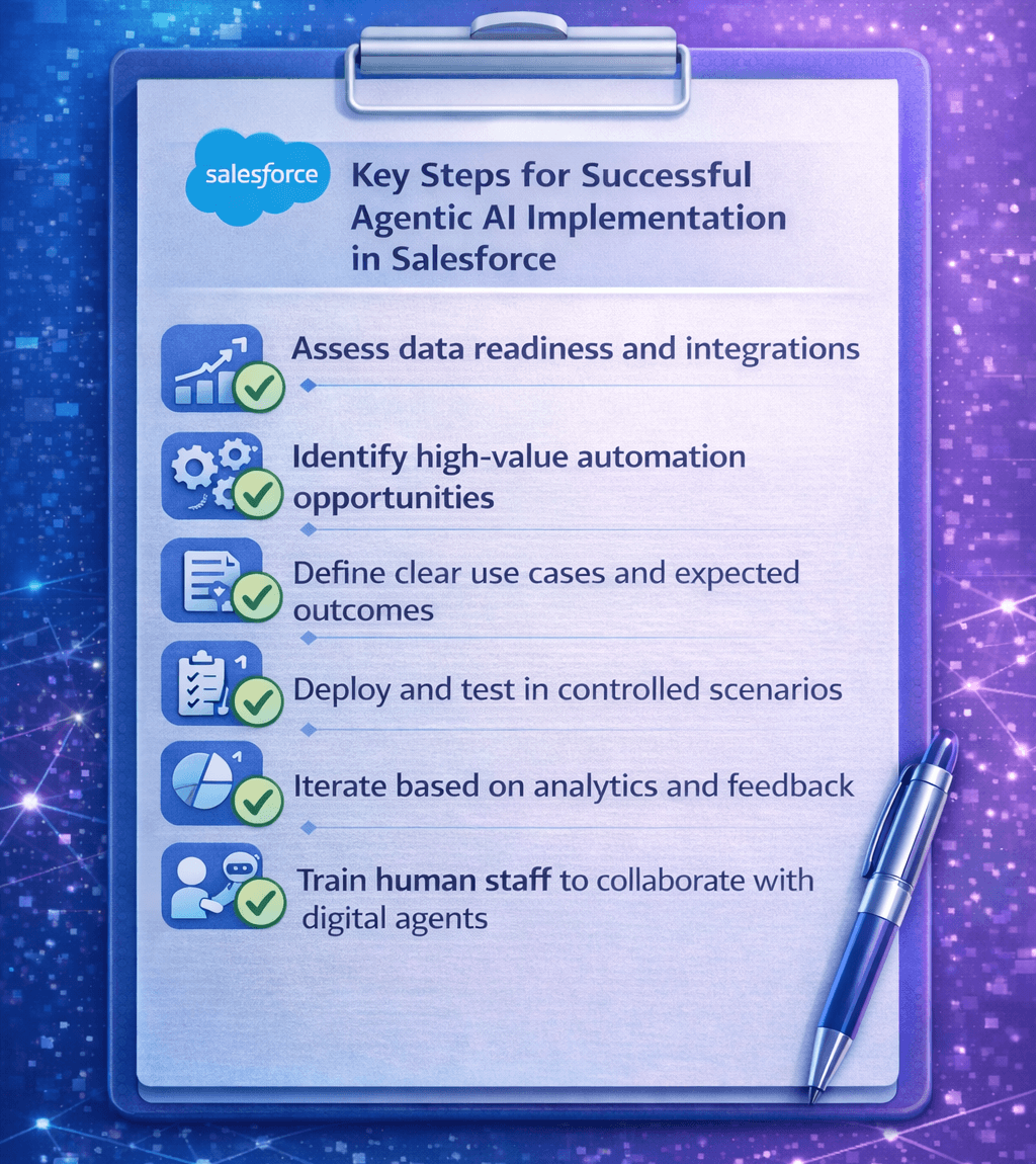 Key Steps for Successful Agentic AI Implementation in Salesforce Checklist